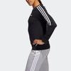 Adidas Women 3-Stripes Fleece Crew Neck Sweatshirt, Soft Daily Casual Pullover Black FL4894