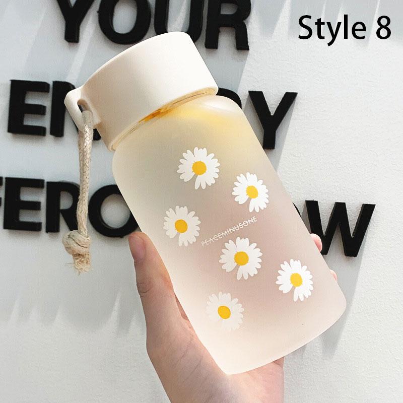500Ml Small Daisy Transparent Plastic Water Bottles Water Bottle Portable Travel