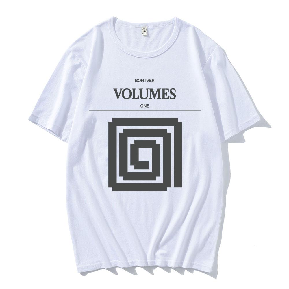 Album VOLUMES Swirl Tee Bon Iver Band Heavy Mental T-shirt Summer O-neck Short Sleeve Male Tshirts Unisex Streetwear Print Merch