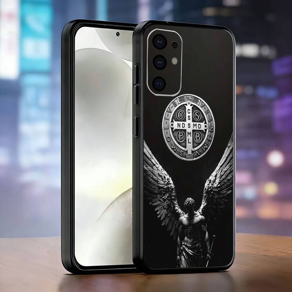 Чехол для телефона Sao Bento Benedict of Nursia Черный Силиконовый Мягкий Для Samsung S25,S24,S21,S22,S23,S30,Ultra,S20,Plus,Fe,Lite