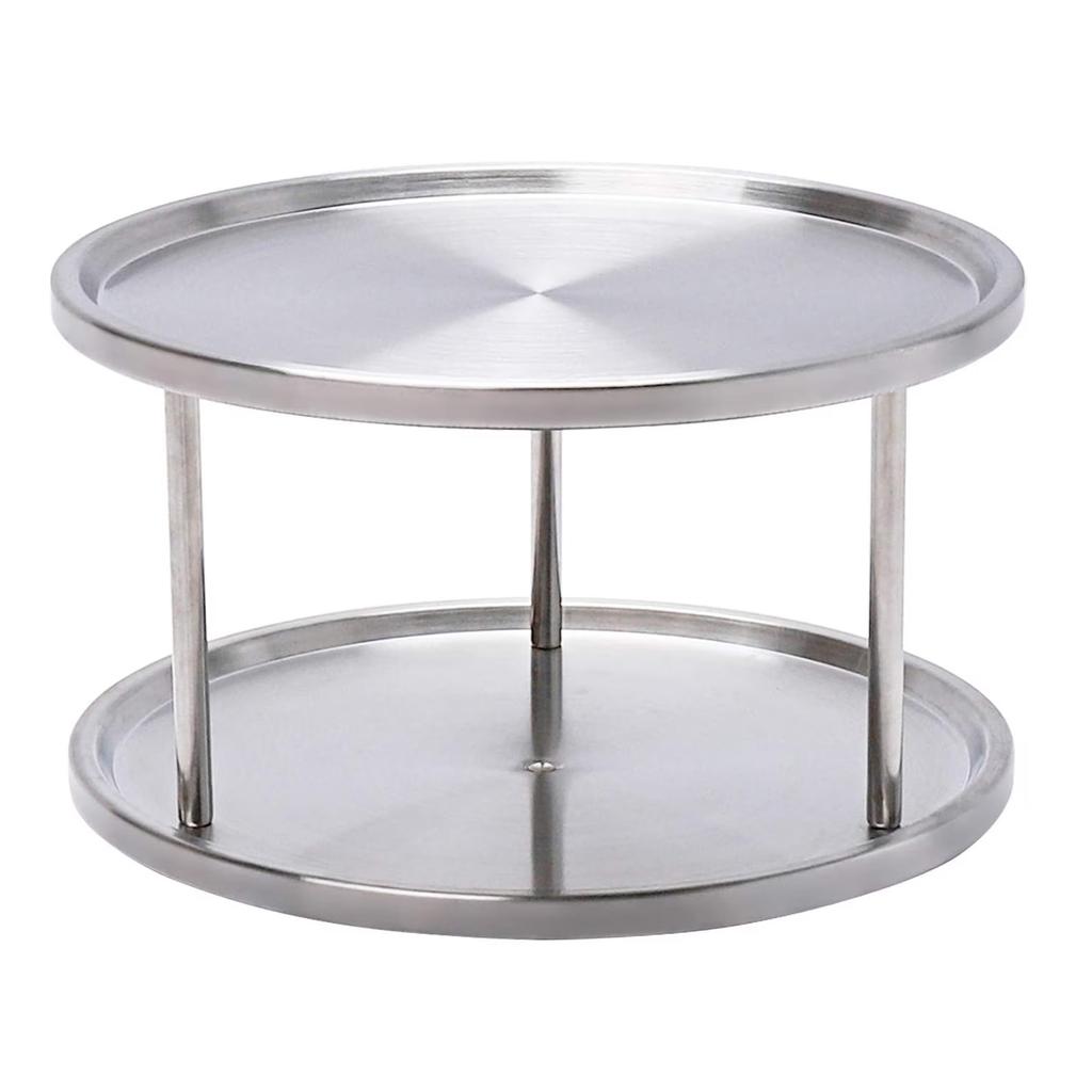 2 Tier Lazy Susan Turntable 360-degree Lazy Susan Organizer Use For Organizer Or Kitchen Cabinet Organizers Stain-resistant