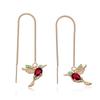 Luxurious Unique Long Drop Earrings Bird Pendant Tassel Crystal Pendant Earrings Ladies Jewelry
