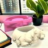 Sleeping Animal Shaped Planter Mold Flowerpots Molds Silicone Concrete Mould Hand-Making Supplies for Flowerpot Crafting