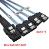 Мини SAS 36-контактный SFF-8087 на 4 SATA 7-контактный кабель-разветвитель для передачи данных, разветвитель, изогнутый канал, кабель-удлинитель для SATA-серверной платы массива, жесткого диска