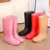 Rain shoes women's fashion adult tall rain boots Internet celebrities foreign style long tube shoes non-slip anti-rubber shoes kitchen boots