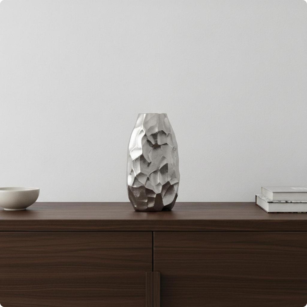 Decorative Vase Aluminum Flower Holder Sculptural for Homeowners