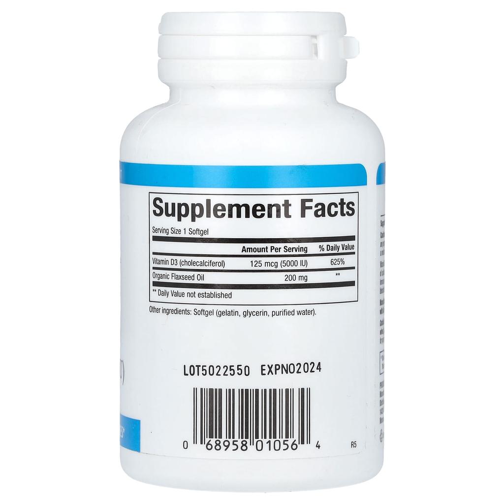 Vitamin D3, 125Mcg (5,000Iu), 120 Softgels