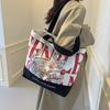Холщовая сумка с алфавитом большой вместимости Женская 2025 Новая Мода Джентльвумен Принтованная Сумка через плечо Повседневная сумка