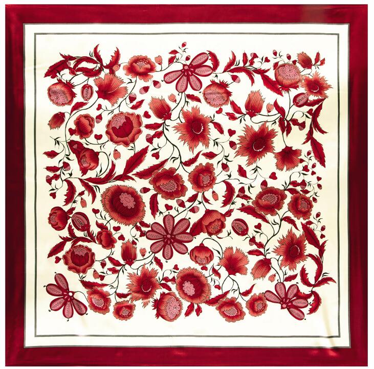 NEW 90*90cm Luxury Brand Women Silk Scarves Plaid Horse Square Scarves Spring Summer Shawls For Ladies