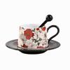 Light Luxury High-End Coffee Cup And Saucer Set, Gesang Flower Ceramic Cup, Niche Girls Gift, Afternoon Tea Flower Teacup