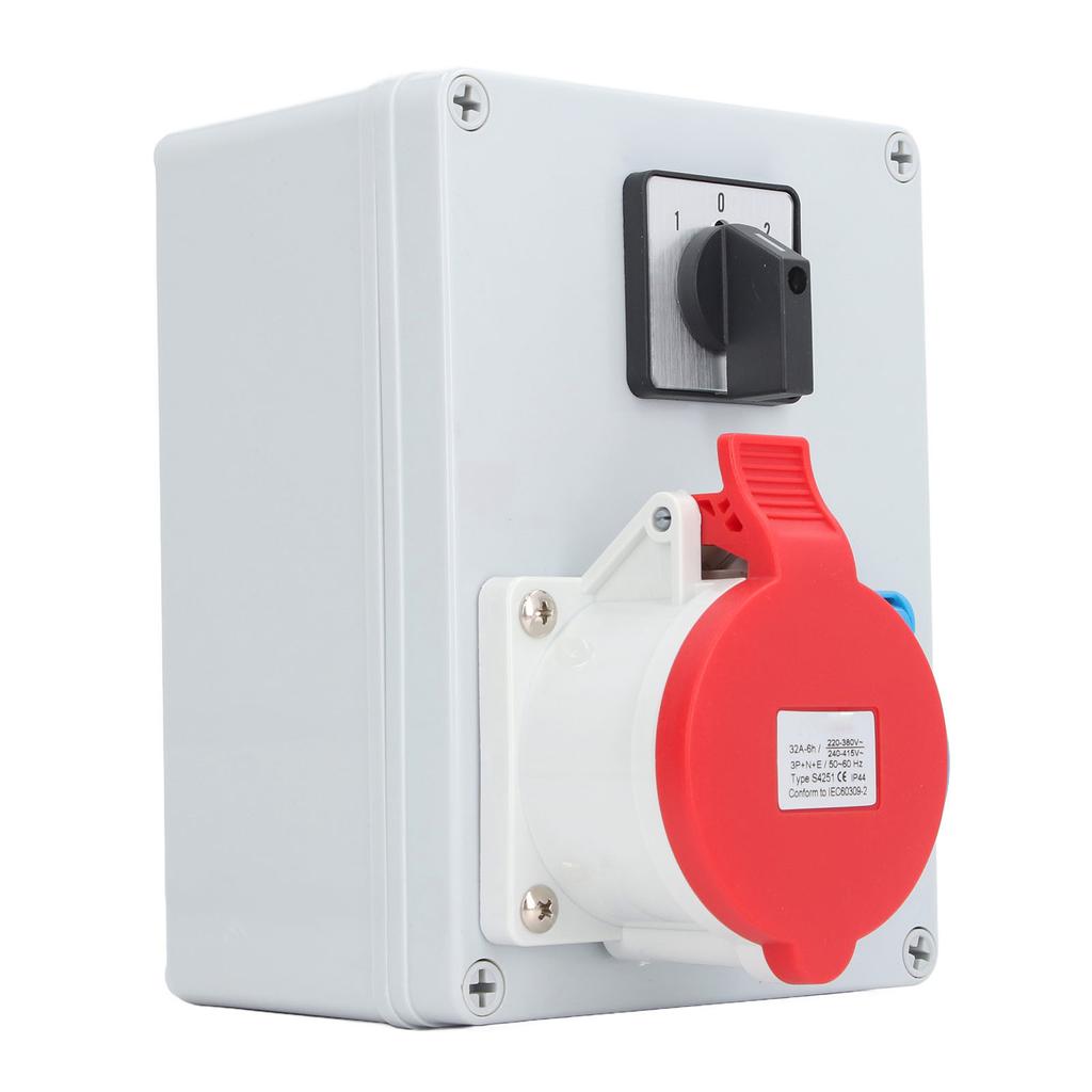 CEE Wall Socket Power Distributor Box 5P 32A 16A Main Switch IP44 Waterproof for Building