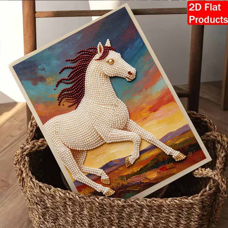 Horse 5D Pearl Painting Handmade DIY Home Office Desktop Decoration Painting Threedimensional