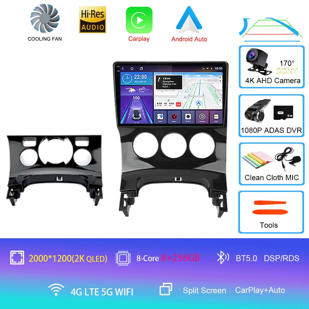 2Din Android 14 Carplay Auto Для Peugeot 3008 2009-2015 Автомагнитола GPS Мультимедийный Видеоплеер Стерео WIFI+4G DSP