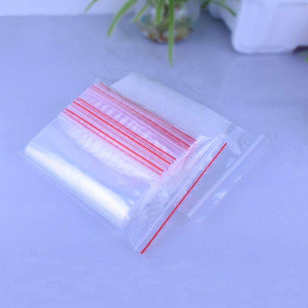 100 Pcs/pack Home Storage Self Adhesive PE Pouch Poly Clear Plastic Jewelry Zip Bags