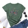 Cotton Tees Summer Women's Printed Creative Flower Loose Cotton Round Neck Short Sleeved T-Shirts Women’s