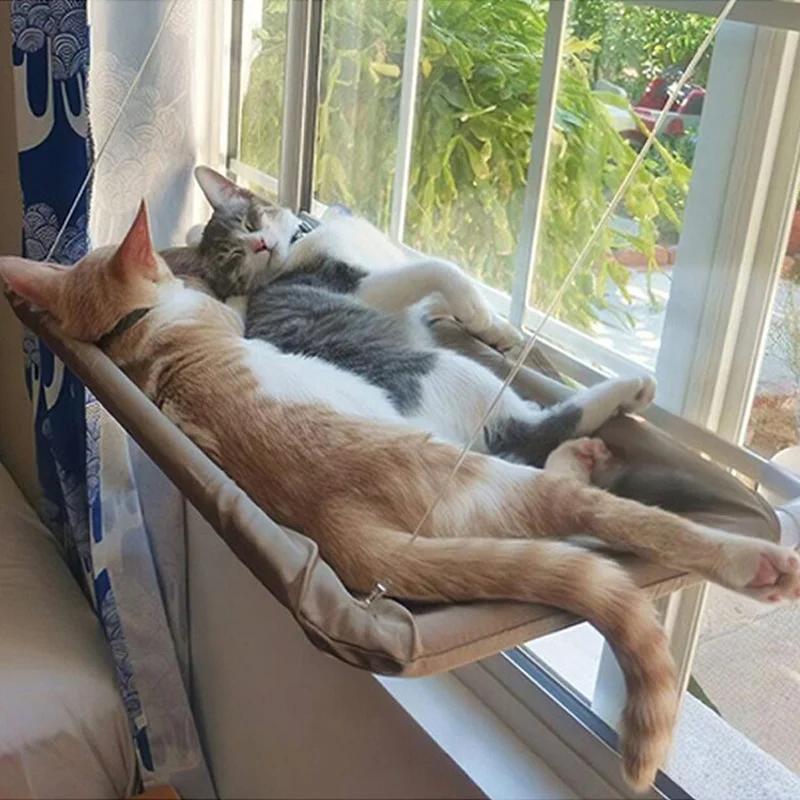 Cat Hammock Cute Hanging Beds Comfortable Sunny Seat Window Mount Pet Product Soft Pet Shelf Supplies Detachable Bearing 20kg
