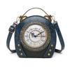 New Trendy PU Leather Retro Clock Handbags for Women 2025 Fashion Luxury Ladies Shoulder Crossbody Bag Square Evening Clutch Bag