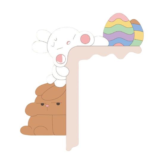 1/2 шт. пасхальный кролик дверной уголок украшение фермерский деревенский мультяшный кролик дверная рама знак передняя дверь край верхний орнамент