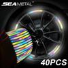 40 шт. Водонепроницаемая светоотражающая наклейка на колесо автомобиля, декоративная наклейка на шину, светящиеся наклейки на ступицу колеса