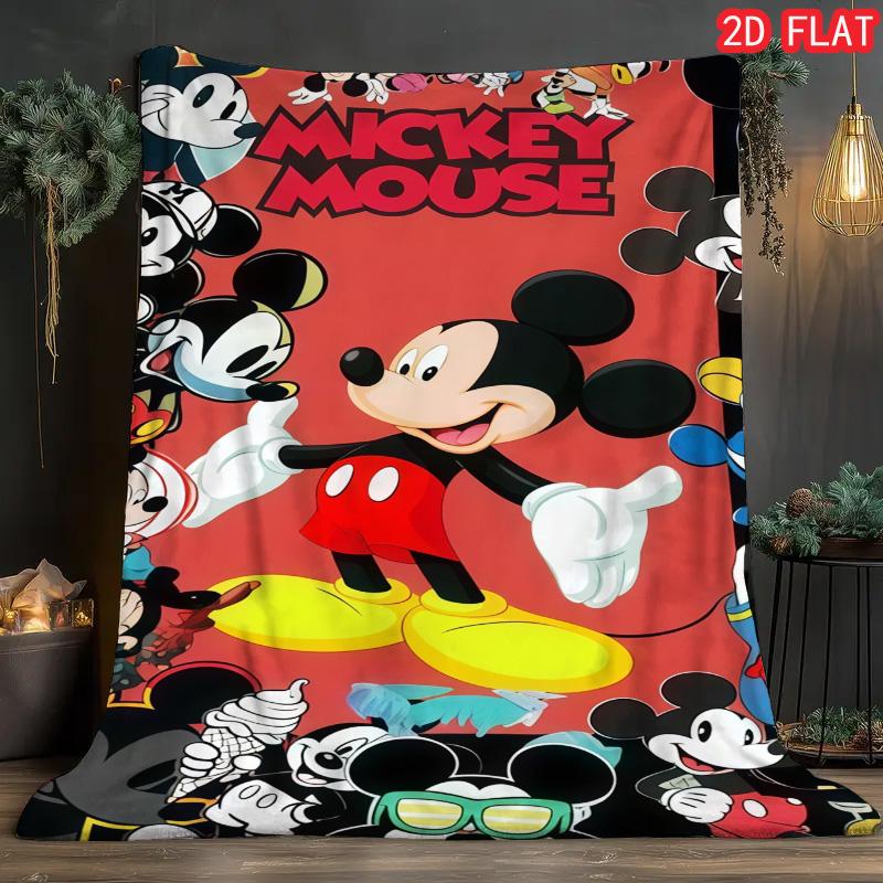 Disney Mickey Theme Warm Fleece Throw Blanket Soft Comfortable for Kids Room Living Room Home Decoration