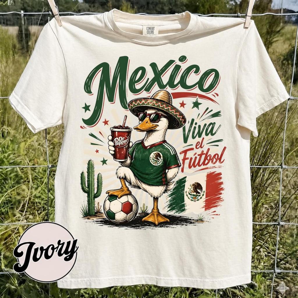 Merlin Duck Mexico Soccer 2026 Comfort Colors Shirt, Viva Mexico Football Fan Tee, Mexican Soccer Gift