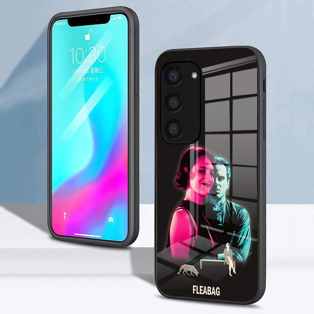 Чехол для телефона TV F-Fleabag для Samsung S26 S25 S24 FE S23 S22 S21 Plus S20 Ultra Note20Ultra Черная стеклянная крышка