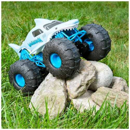 Official Monster Jam Megalodon Storm All-Terrain Remote Control Monster Truck, 1:15 Scale