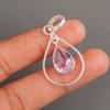Wedding Gift Morganite Gemstone 925 Sterling Silver Jewelry Handmade Pendant PP-3-11