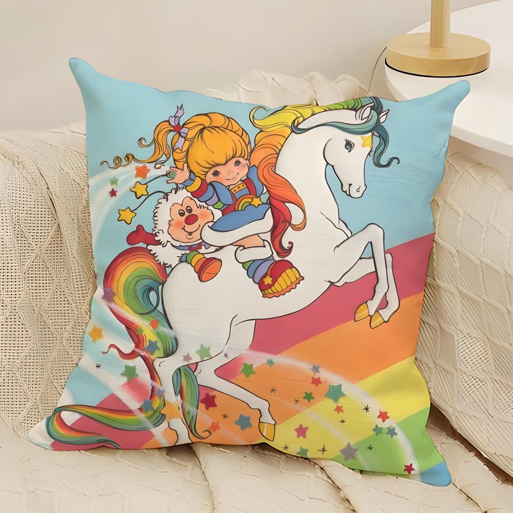 Мультяшная Аниме Милая R-Rainbow Brite Наволочка Натуральный Лен Двусторонняя Печать Диван Домашний Декор Чехол для Подушки