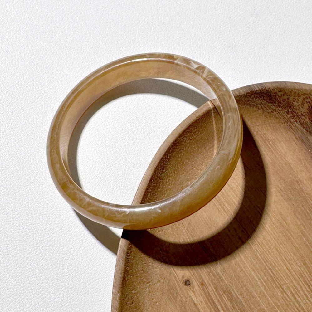 Circular Resin Bangle Bohemian Retro Hand Ring Cute Circular Geometric Bracelet Spring Summer