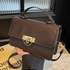 Retro Solid Color Small Square Bag New Fashionable Simple Texture Small Square Bag Fashionable One-shoulder Crossbody Bag