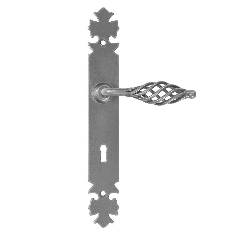 LAGOS door handle with key plate 72mm STEEL