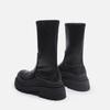 Martin Boots White Thick-soled Heightened and Thin Medium Tube Elastic Bare Boots Knight Boots