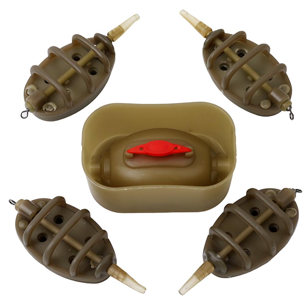 Inline Method Feeder Mould Bait Thrower Bait Plumb Set Carp Fishing Bait Holder Tool for Freshwater Fishing Accurate Bait