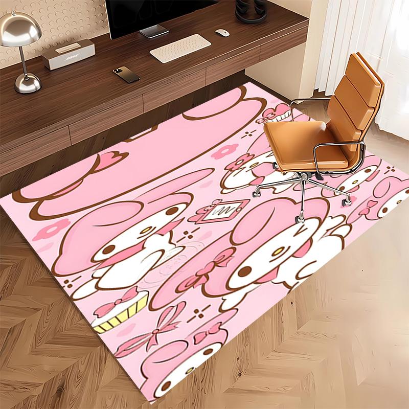 1pc Sanrio My Melody1 Print Area Rug - Soft, Washable Non-Slip Indoor Mat, Living Room, Home Office Decorative Rug,Office Decorative