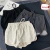 Шорты женские повседневные с высокой талией, широкими штанинами, больших размеров, для похудения, в корейском стиле