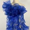 New Glossy Organza Lace Trim Fabric 13cm Wide 2yard Pleated Ruffles Material 3D Wedding Dress Sewing Accessories