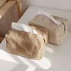 Japanese Ins Cotton and Linen Fabric Tissue Box Suction Box Storage Box Creative Home Living Room Dining Table