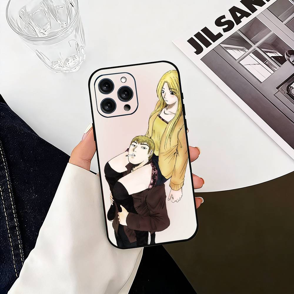 GTO Великий Учитель Онидзука Чехол для телефона для iPhone 17,16,15,14,13,12,11 Plus,Pro Max,XS,Мягкий силиконовый черный чехол