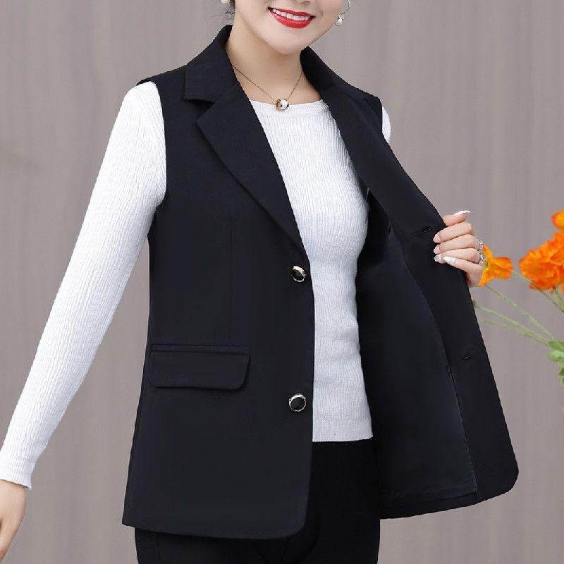 Женский весенне-осенний новый жилет для среднего возраста, верхняя одежда, свободная куртка