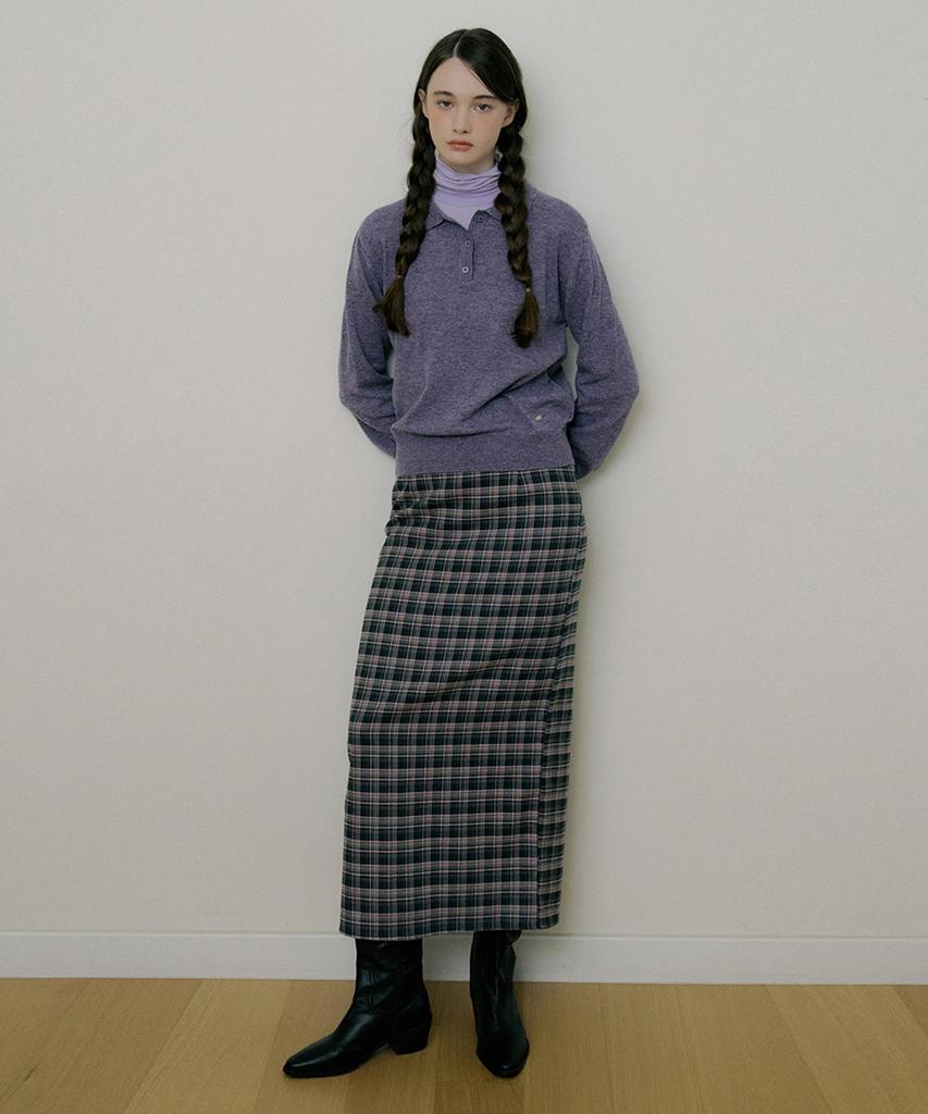 Riorg Eot Soft Check Maxi Skirt Pink Green
