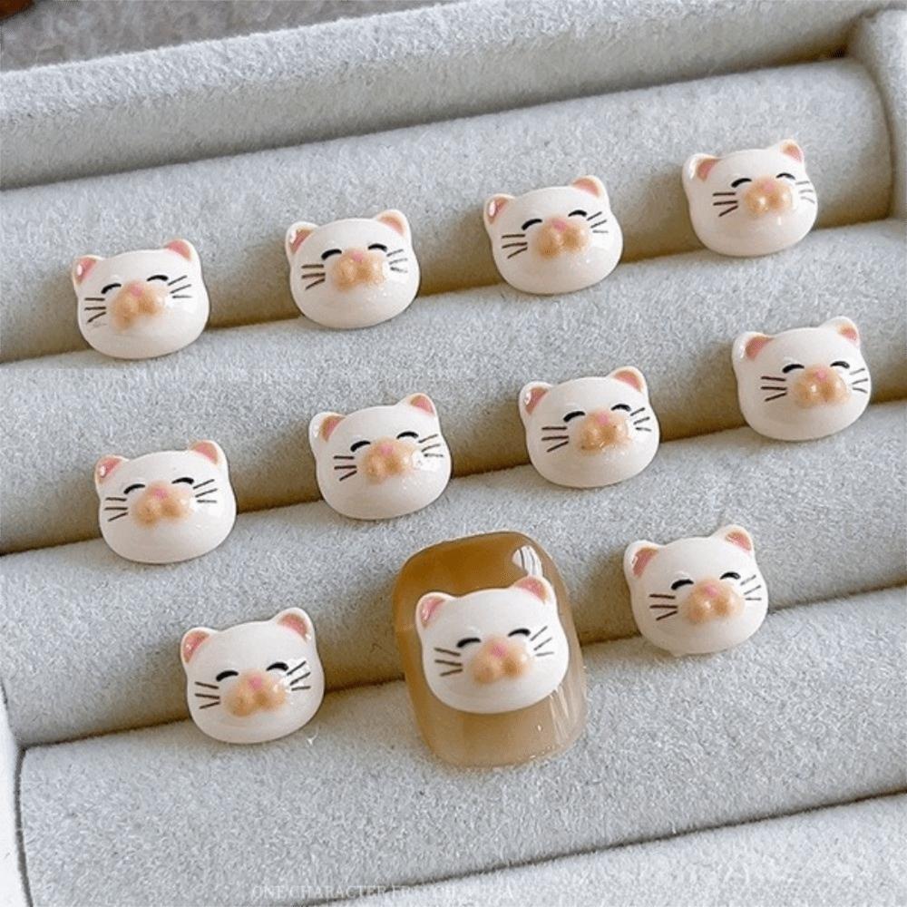 Cartoon Mini Cat Nail Art Charms Little Fish Series 3D Decorations Nail Decorations for Nail Art