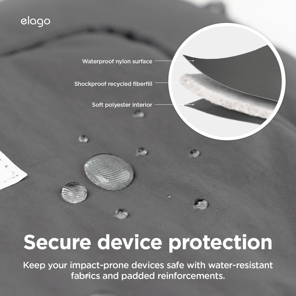 Elago с кабелем для переноски Ударопрочный и устойчивый к царапинам Легкий чехол для переноски с карманом для iPad MacBook и различных аксессуаров Темно-серый чехол для планшета/ноутбука,
