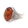Серебряное кольцо с янтарем 'Inspiration' - 16x10 мм