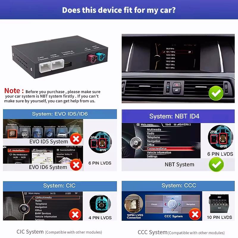 Беспроводной CarPlay Android Auto для BMW 1 2 3 4 5 6 7 серии X1 X3 X4 X5 X6 F15 F16 F25 F26 F48 F01 F10 F11 F20 F22 F30 F32 F45