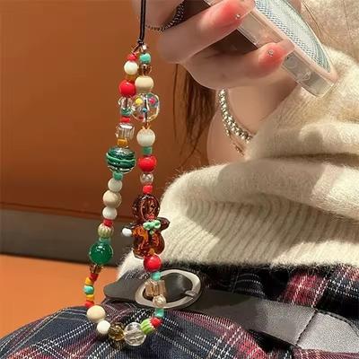 Пряничный человечек Рождественская елка Мобильная цепочка Подвесная веревка Любовное сердце Цепочка из бусин Наручная подвесная цепочка Подвеска для камеры