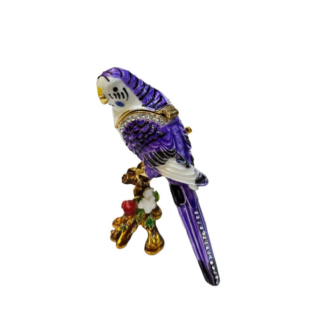 Exquisite Creative Cute parrot Alloy Jewelry Storage Box Enamel Plated Animal Shaped Ornaments Gift Home Decoration Bottles