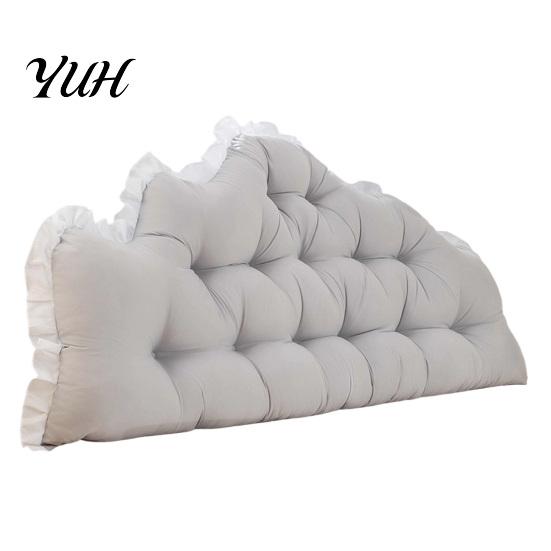 Soft Support Cushion for Reading Headboard with Ruffle Trim, Dorm Pillow, Crown Shape, Bed Trim Wedge Pillow College Bedroom Decor, Back Large
