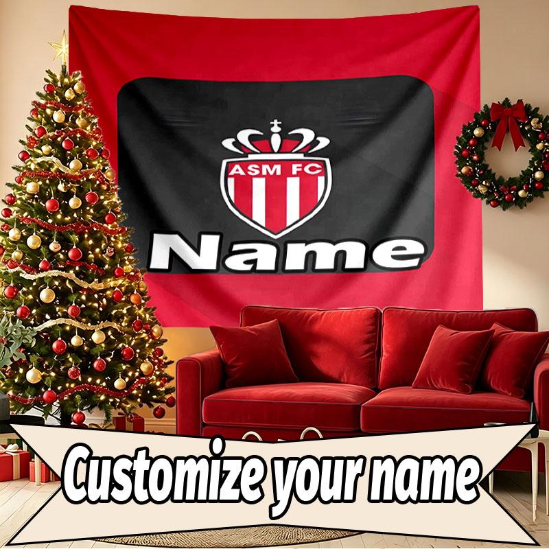 Custom Name Personalized AS Monaco Print Tapestry, Wall Art Decor, Bedroom, Dorm, Apartment, LivingRoom, Party Backdrop, Gift for Birthday