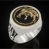 Foydjew New Wizard Hunter Wolf Claw Rings European American Viking Warrior Retro Stainless Steel Двухцветное золотое мужское кольцо